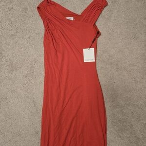 Calvin Klein One Shoulder Red Dress